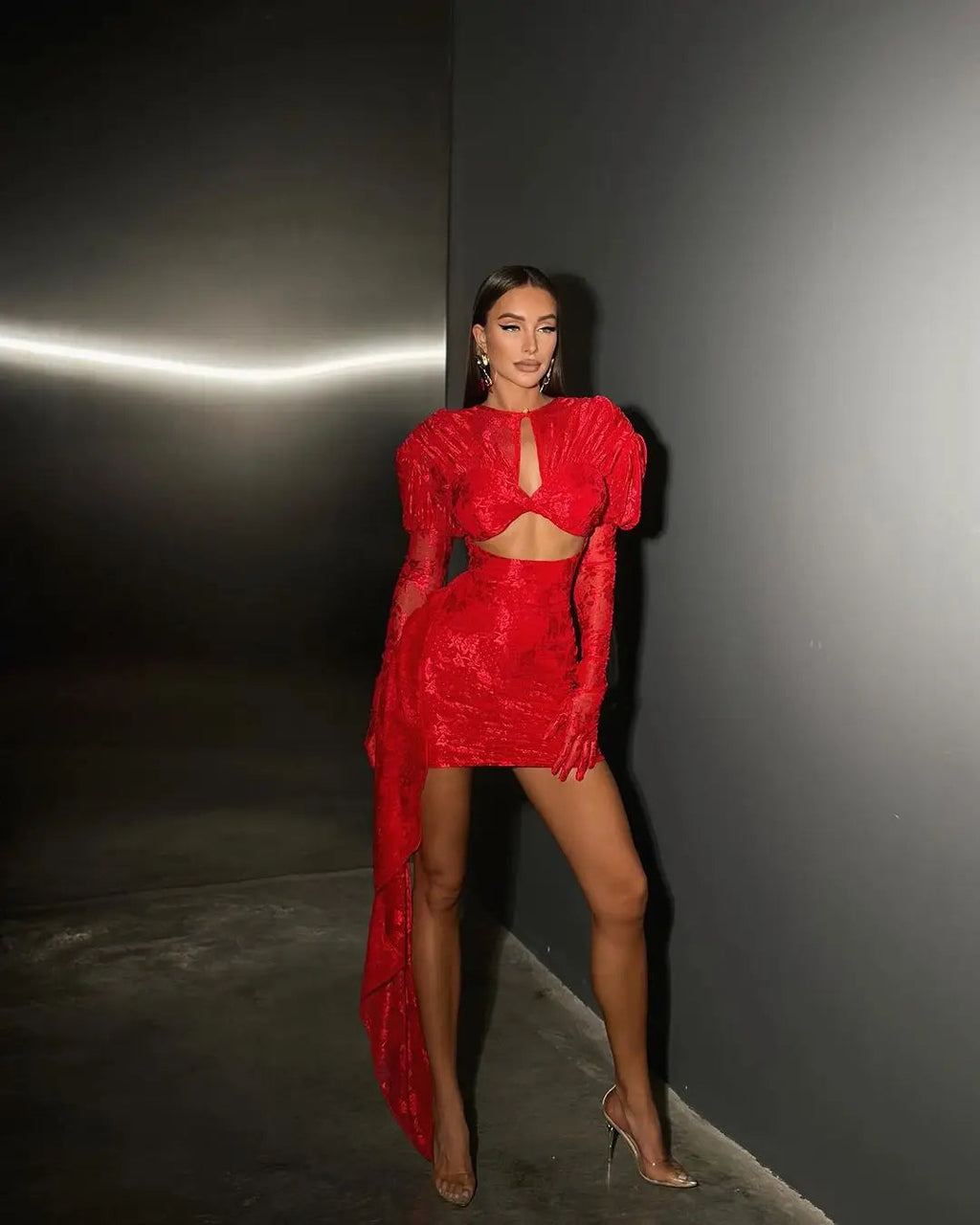 Lace Bodycon Holiday Party Mini Dress