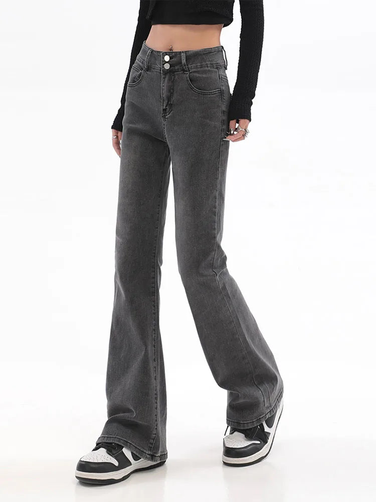 Retro High Waist Flare Street Sweat Jean