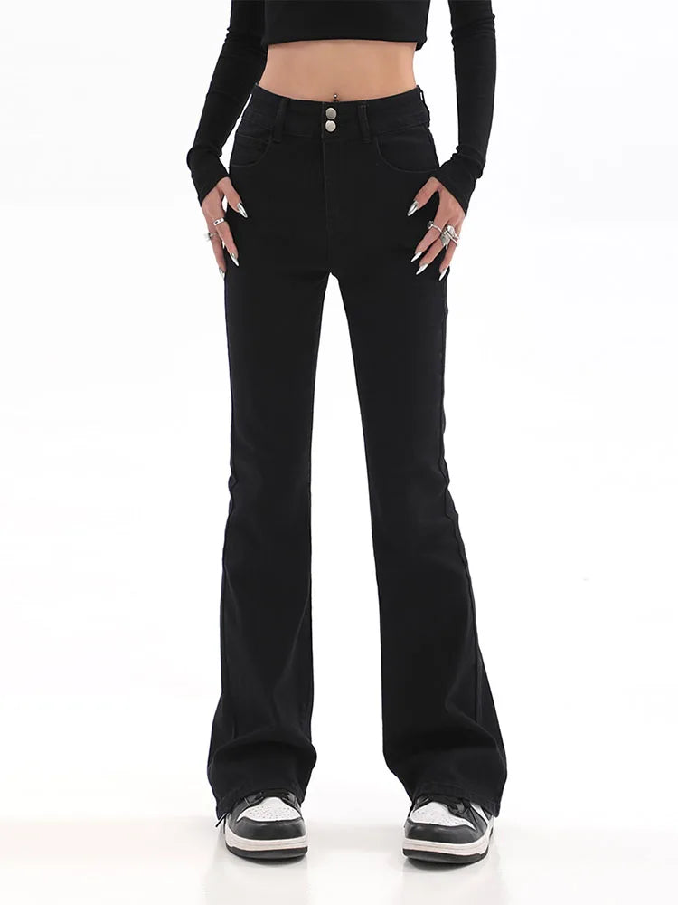 Retro High Waist Flare Street Sweat Jean