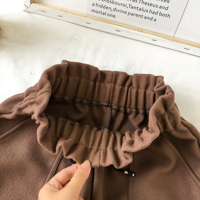 Woolen High Waist Wide Leg Cozy Short