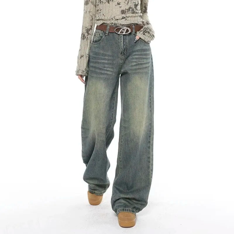 High Waist Baggy Straight Casual Denim Jean