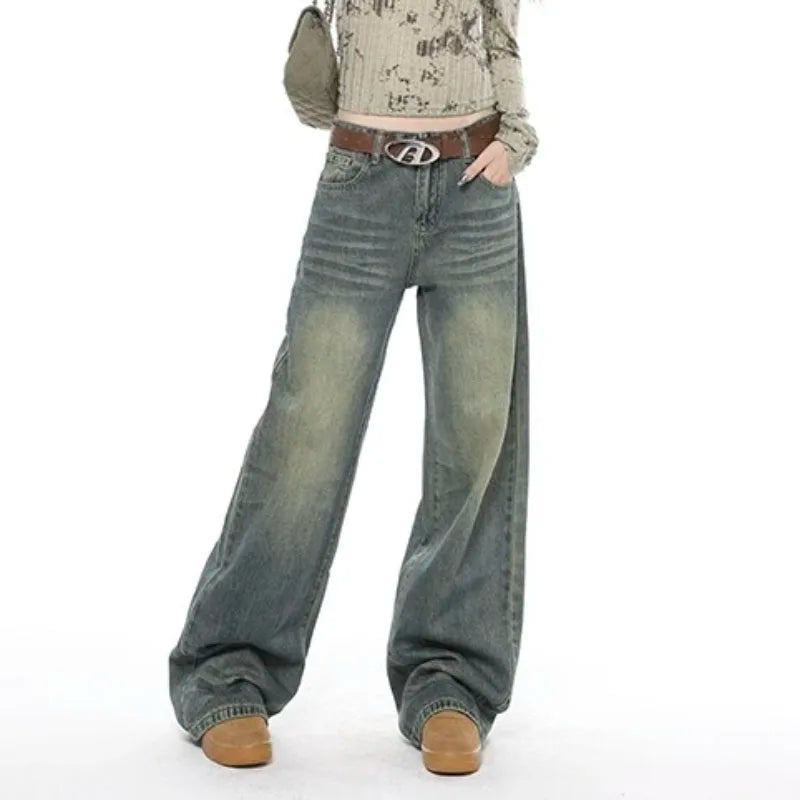 High Waist Baggy Straight Casual Denim Jean