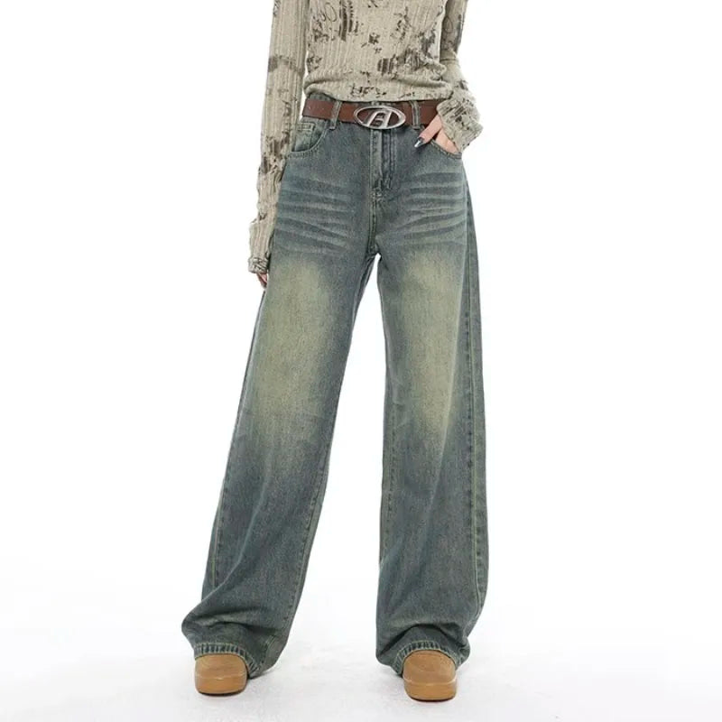 High Waist Baggy Straight Casual Denim Jean