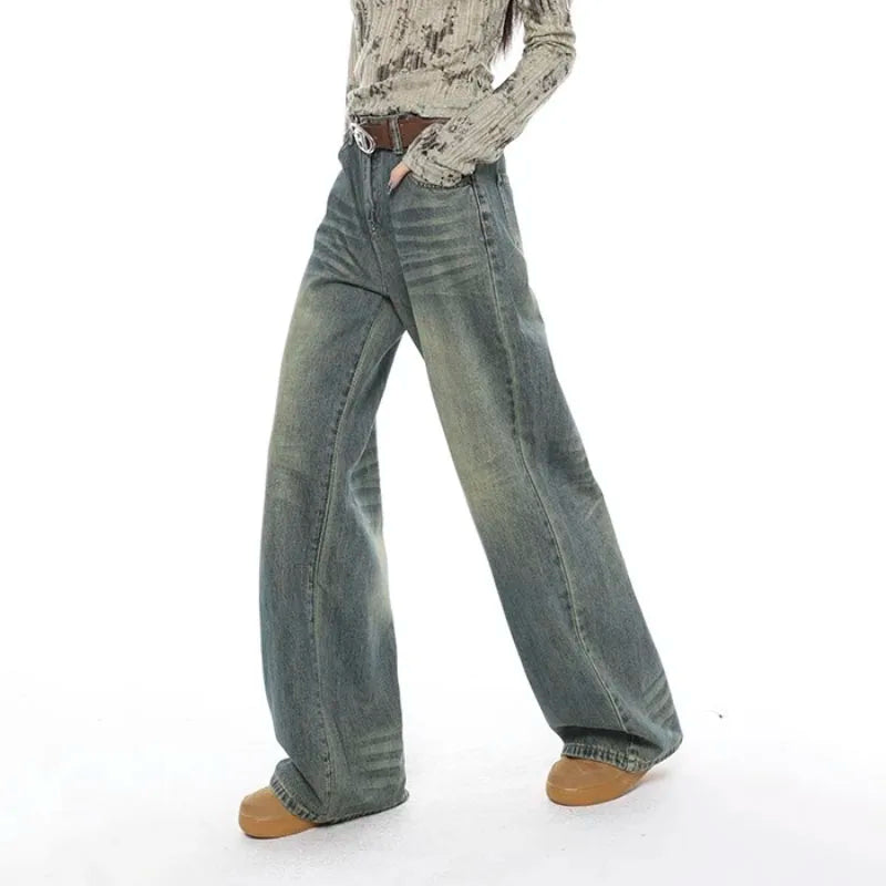 High Waist Baggy Straight Casual Denim Jean