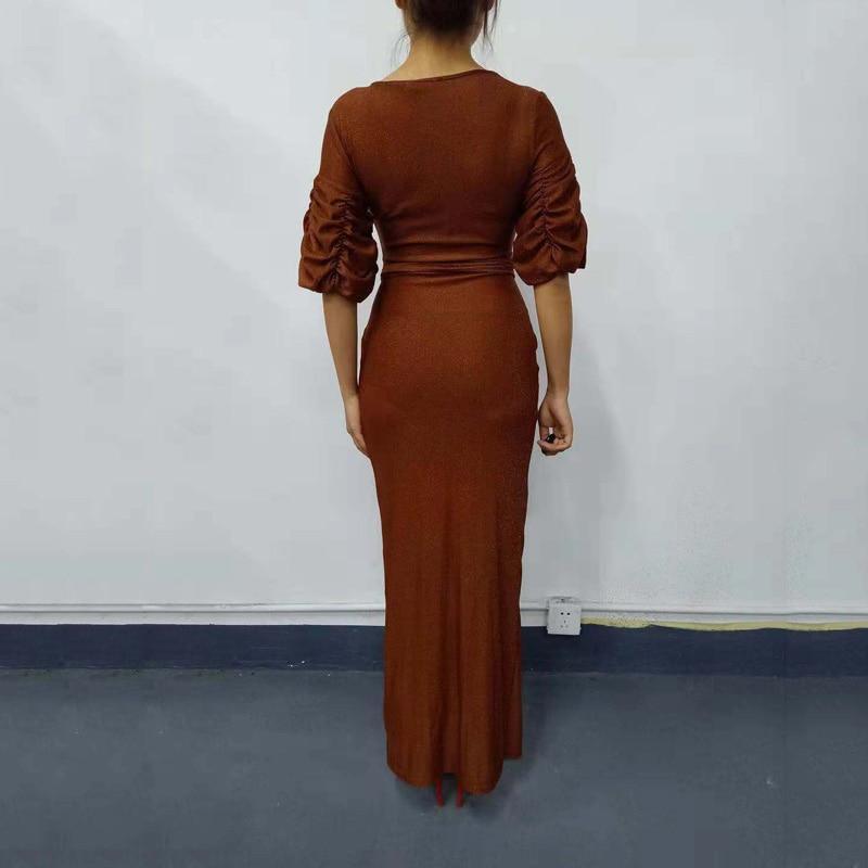 High Slit Long Wrap Maxi Dress