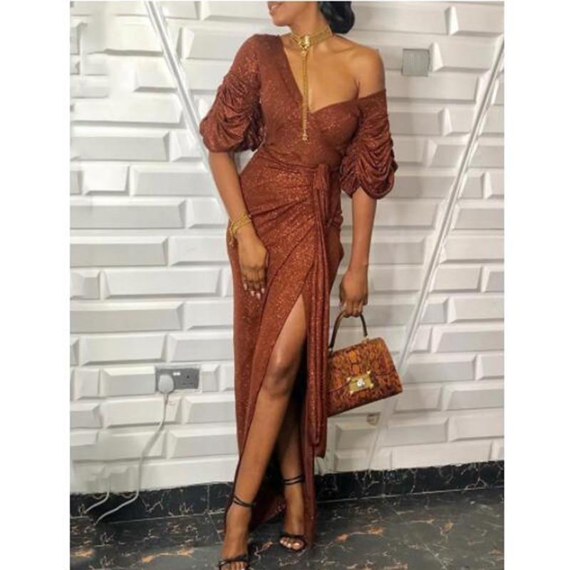 High Slit Long Wrap Maxi Dress