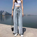 Straight Loose High Waist Draped Fit Jean
