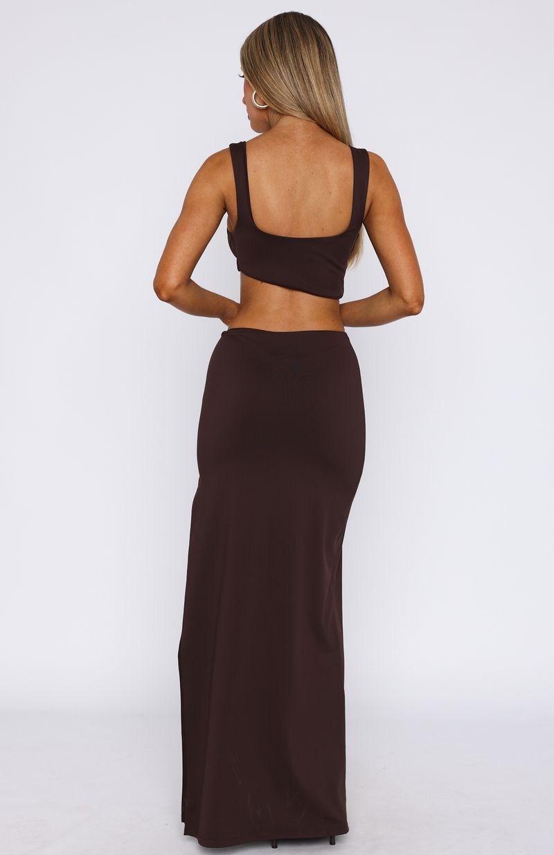 Dark Chocolate It Feels Wrong Sleek Maxi Dress