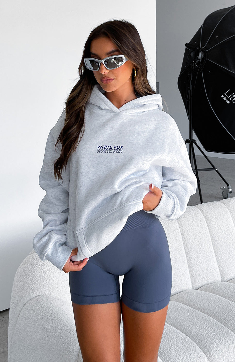 In Transit Oversized Grey Marle Hoodie