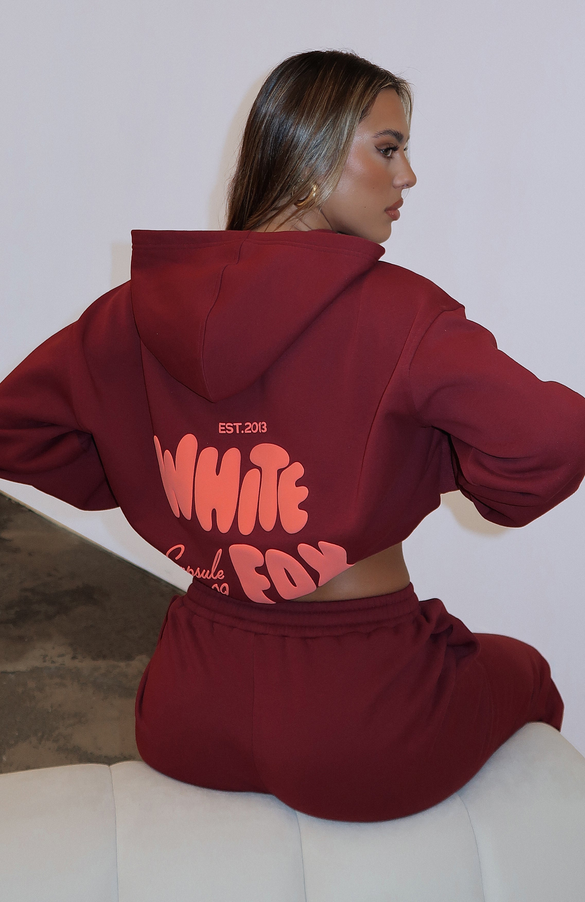 Capsule 9 Star Moment Oversized Burgundy Hoodie