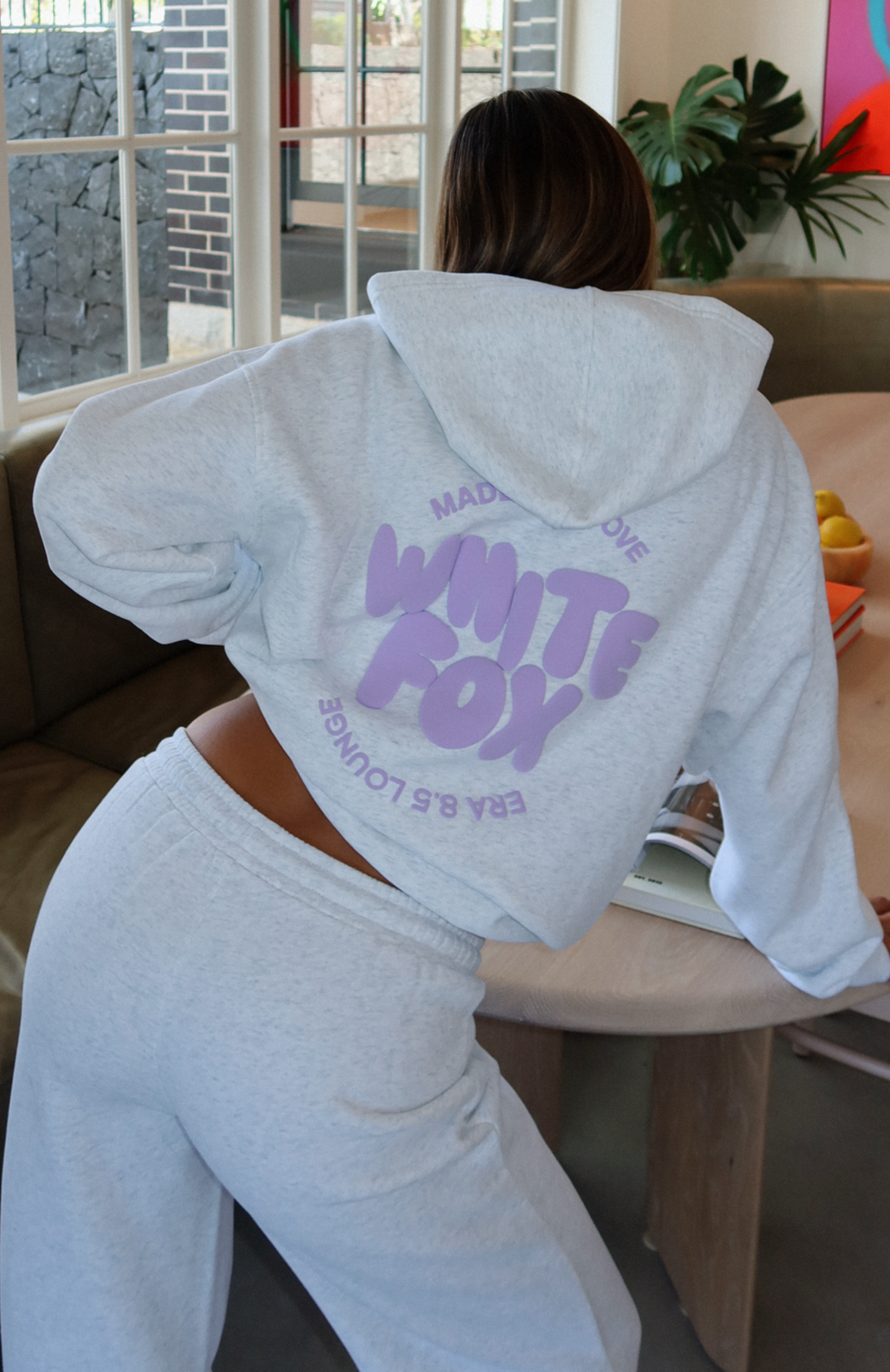 With Love Oversized Grey Marle Hoodie