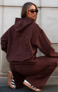 Stay Lifted Oversized Bitter Chocolate Hoodie