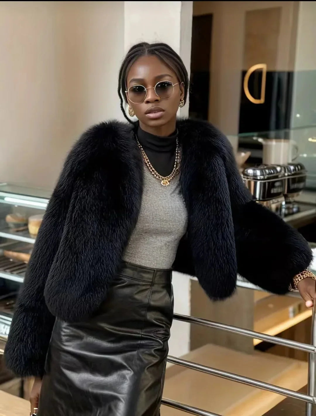 Faux Fox Cozy Elegant Coat