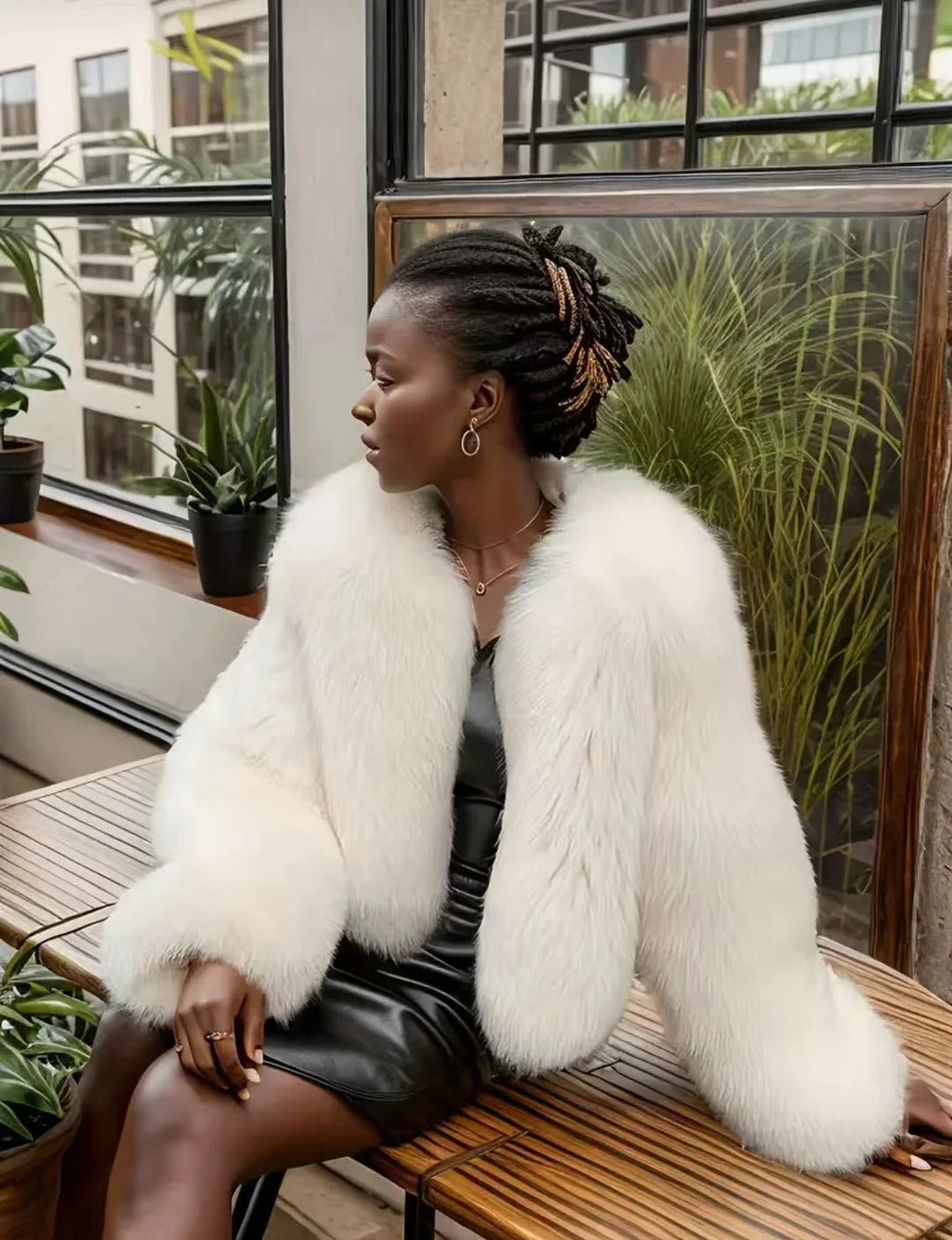 Faux Fox Cozy Elegant Coat