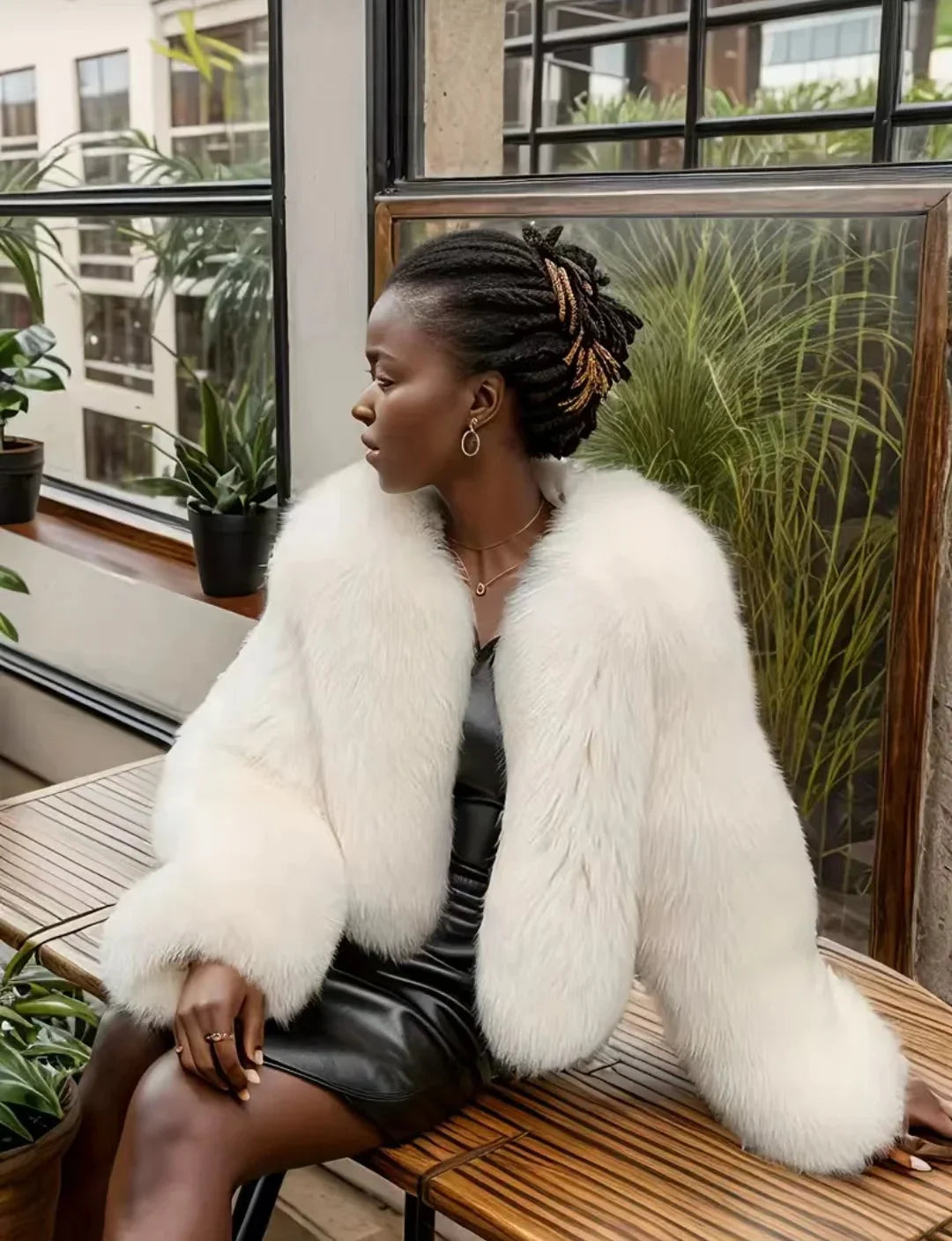 Faux Fox Cozy Elegant Coat