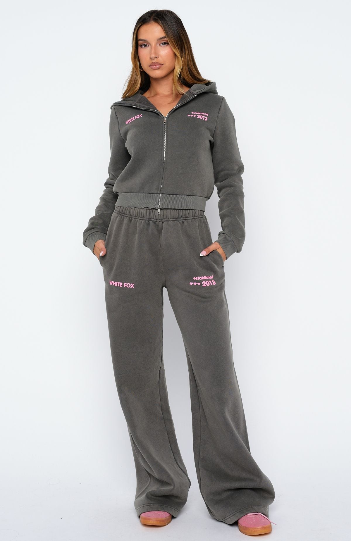 Down For Whatever Slim Charcoal Wash Hoodie