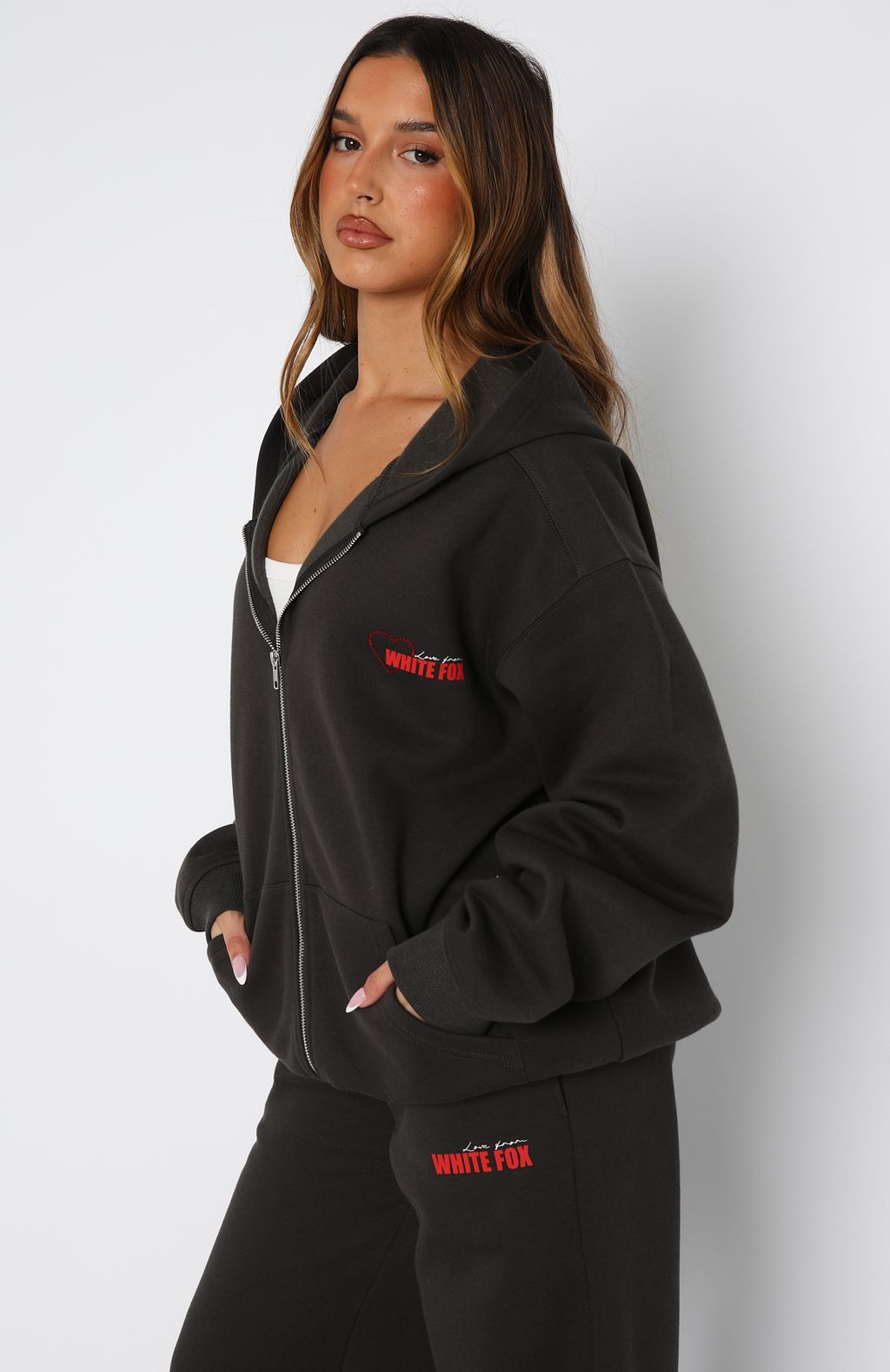 Best Ever Zip Charcoal Hoodie