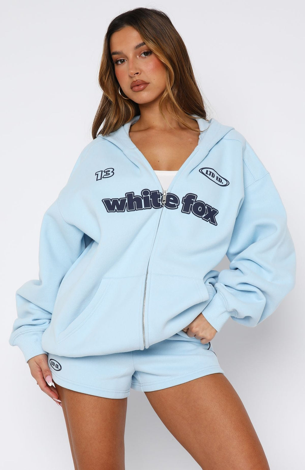 Ready To Go Zip Baby Blue Hoodie