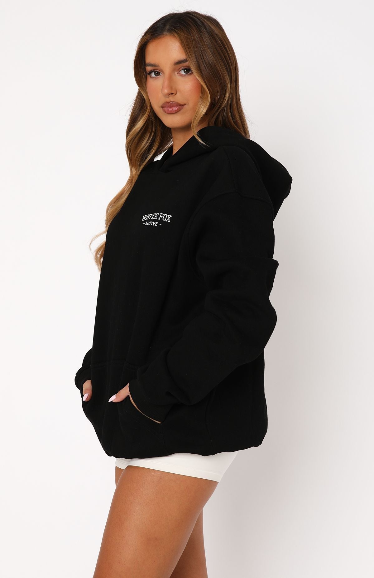 Taking Sides Oversized Black Hoodie