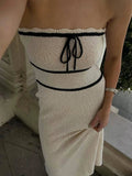 Strapless Backless Slim Knitted Summer Party Maxi Dress