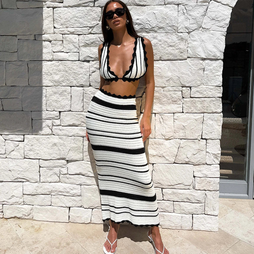 Knitted Boho Slim Club Maxi Dress
