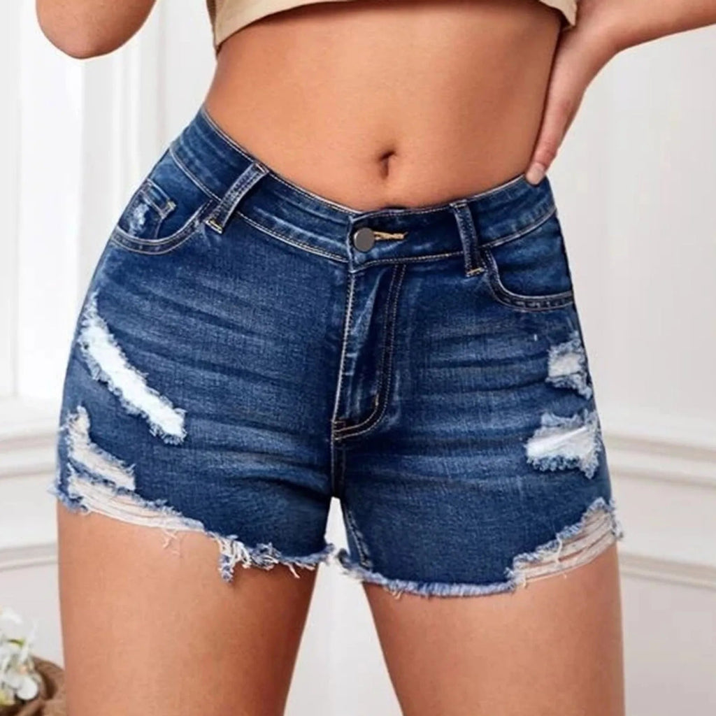 Wide-Leg Denim Aesthetic Casual Beach Short