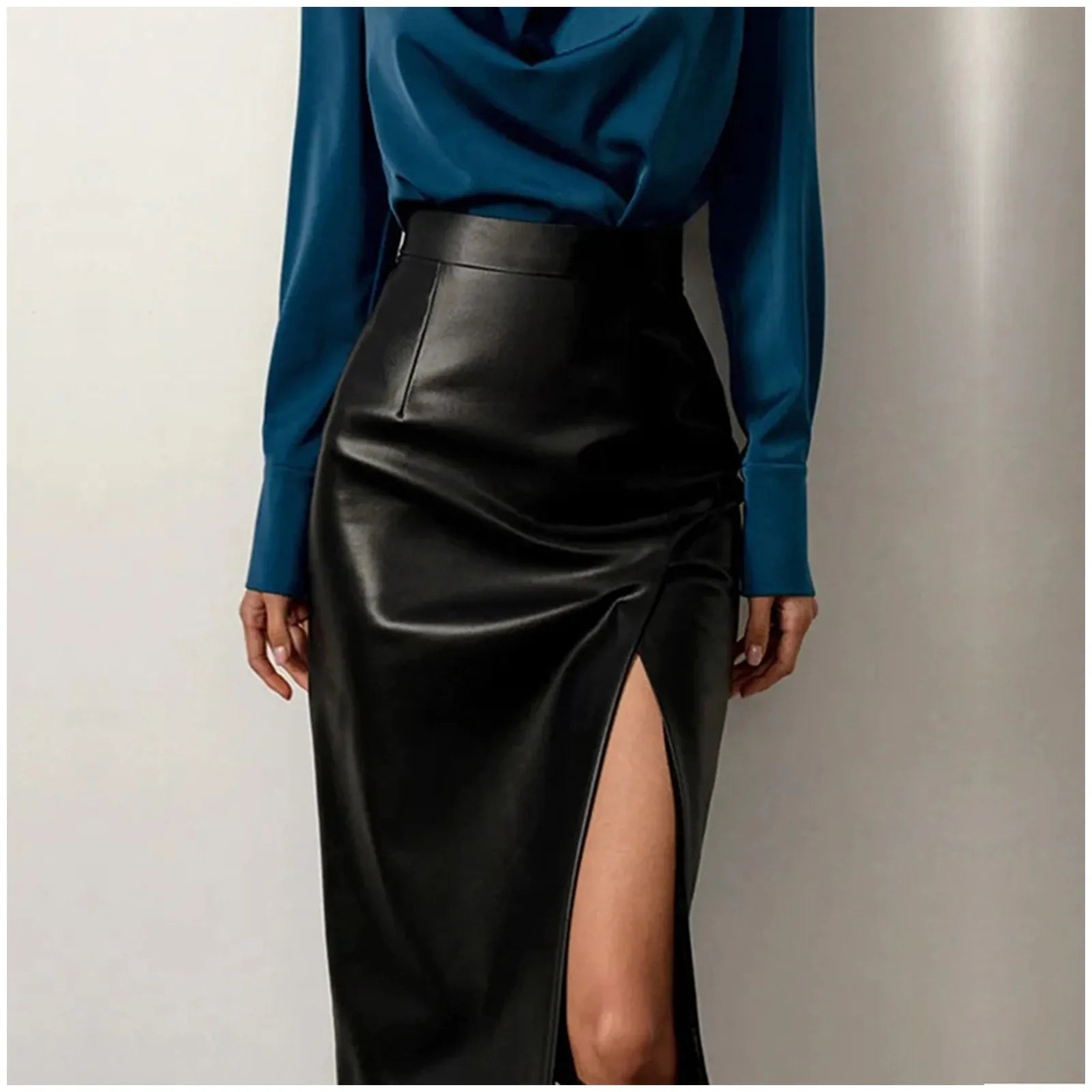 Streetwear High Waist Pockets Blue Short Skirt