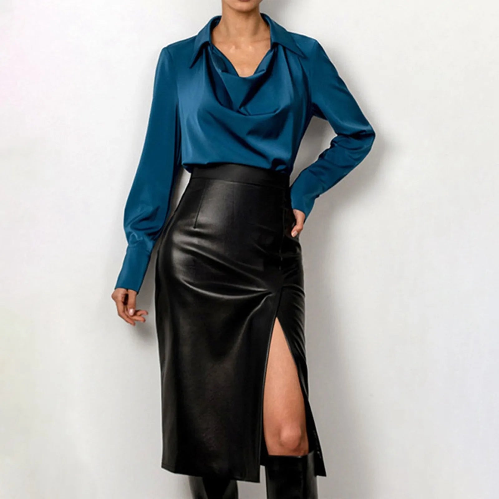 Streetwear High Waist Pockets Blue Short Skirt