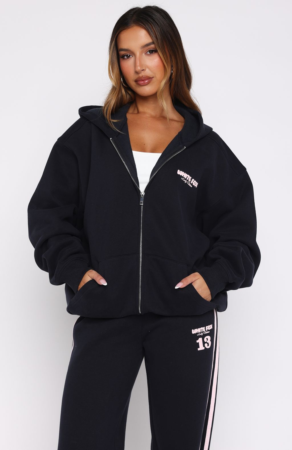 Lucky Thirteen Charise Zip Navy Hoodie
