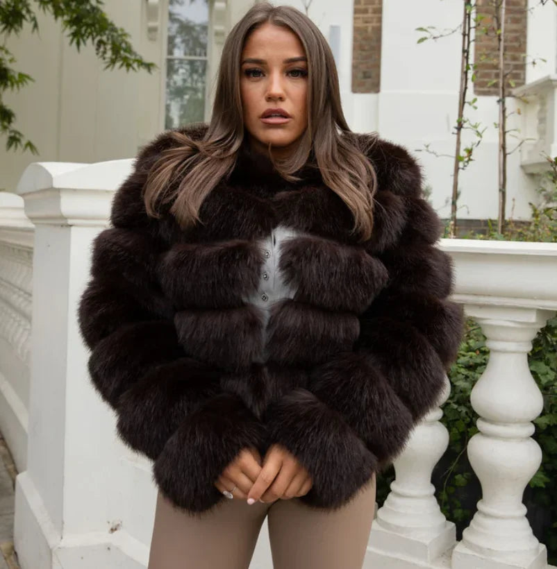 Chic Fox Fur Street Style Coat