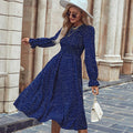 Polka Dot Slim Fit Casual Midi Dress