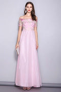 Slash Neck Embroidered Patchwork Elegant Party Dress