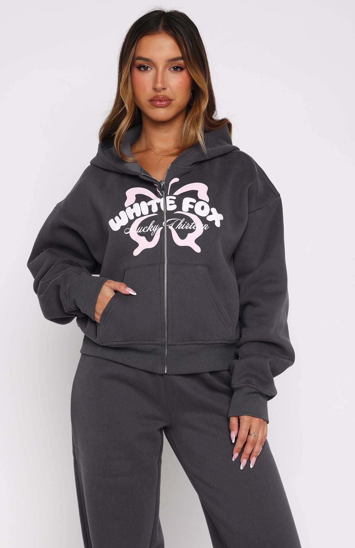 Lucky Thirteen Audrina Boxy Volcanic Hoodie