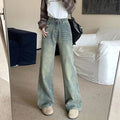 Nostalgic High Waist Wide Leg Straight Jean