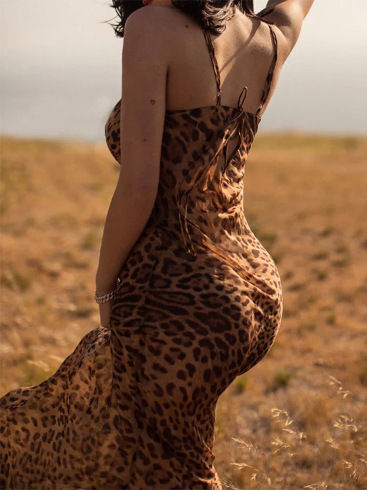 Lace Up Backless Summer Straps Party Beach Maxi Dress