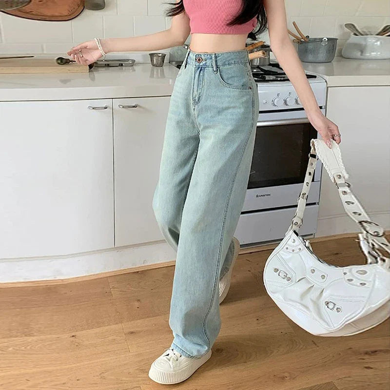 Versatile High Waist Pear Shape Wide Leg Jean