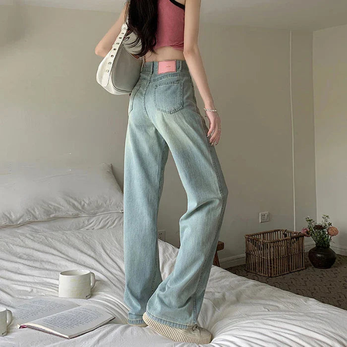 Versatile High Waist Pear Shape Wide Leg Jean