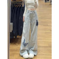 Butterfly High Waist Loose Straight Jean