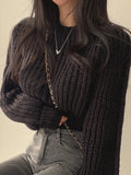 Lantern Sleeve Soft Knit Femme Sweater