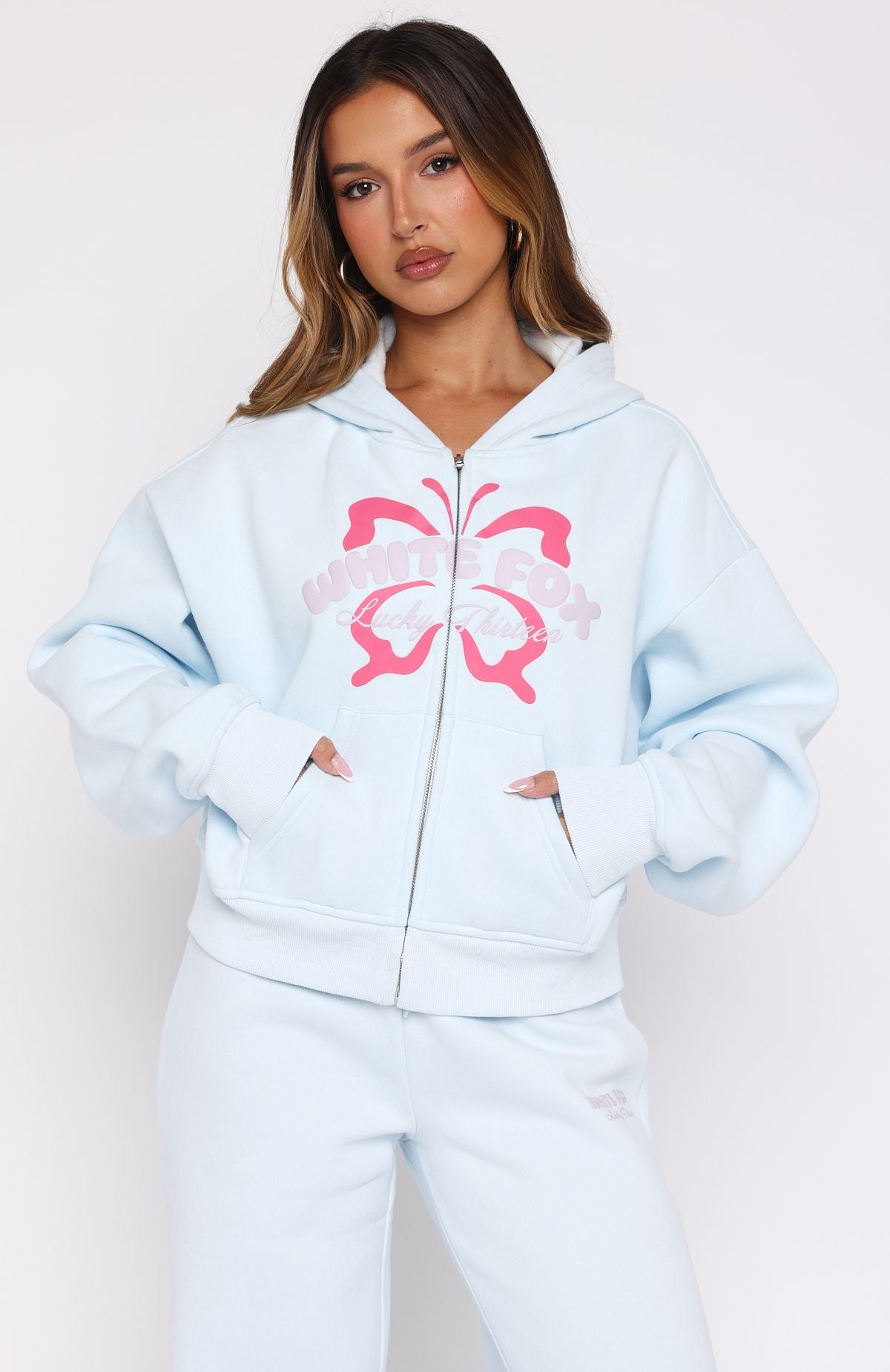 Lucky Thirteen Audrina Boxy Blue Hoodie
