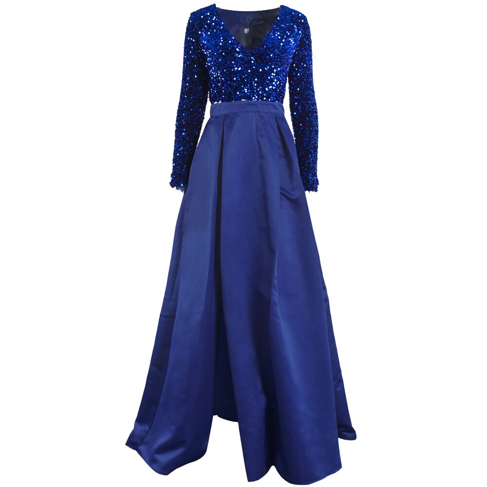 Black Sequin Patchwork Prom Maxi Dress