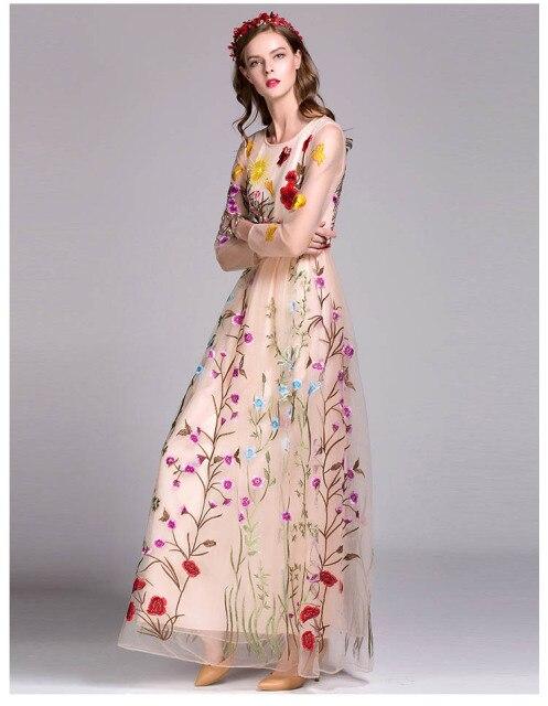 Layered Embroidered Floral Maxi Dress