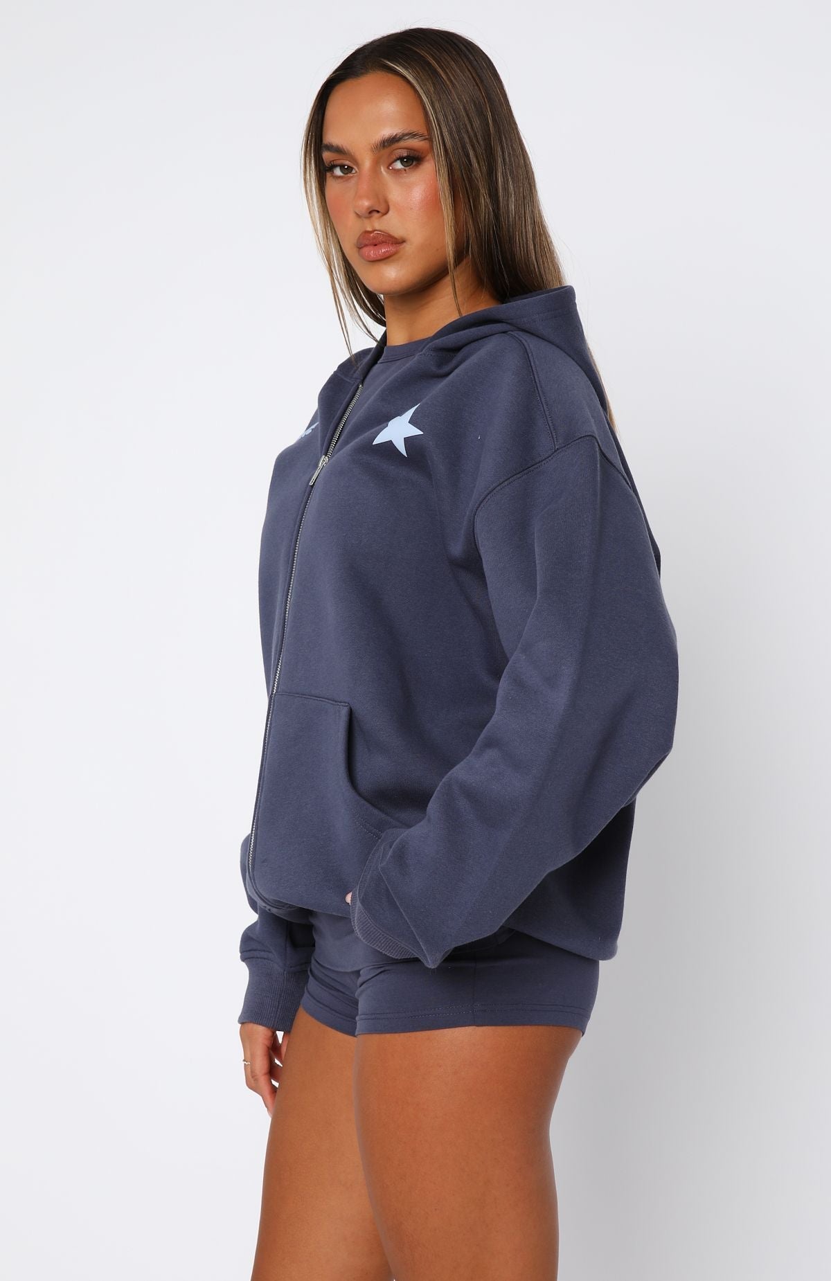 From Archives Charli Zip Front Navy Hoodie