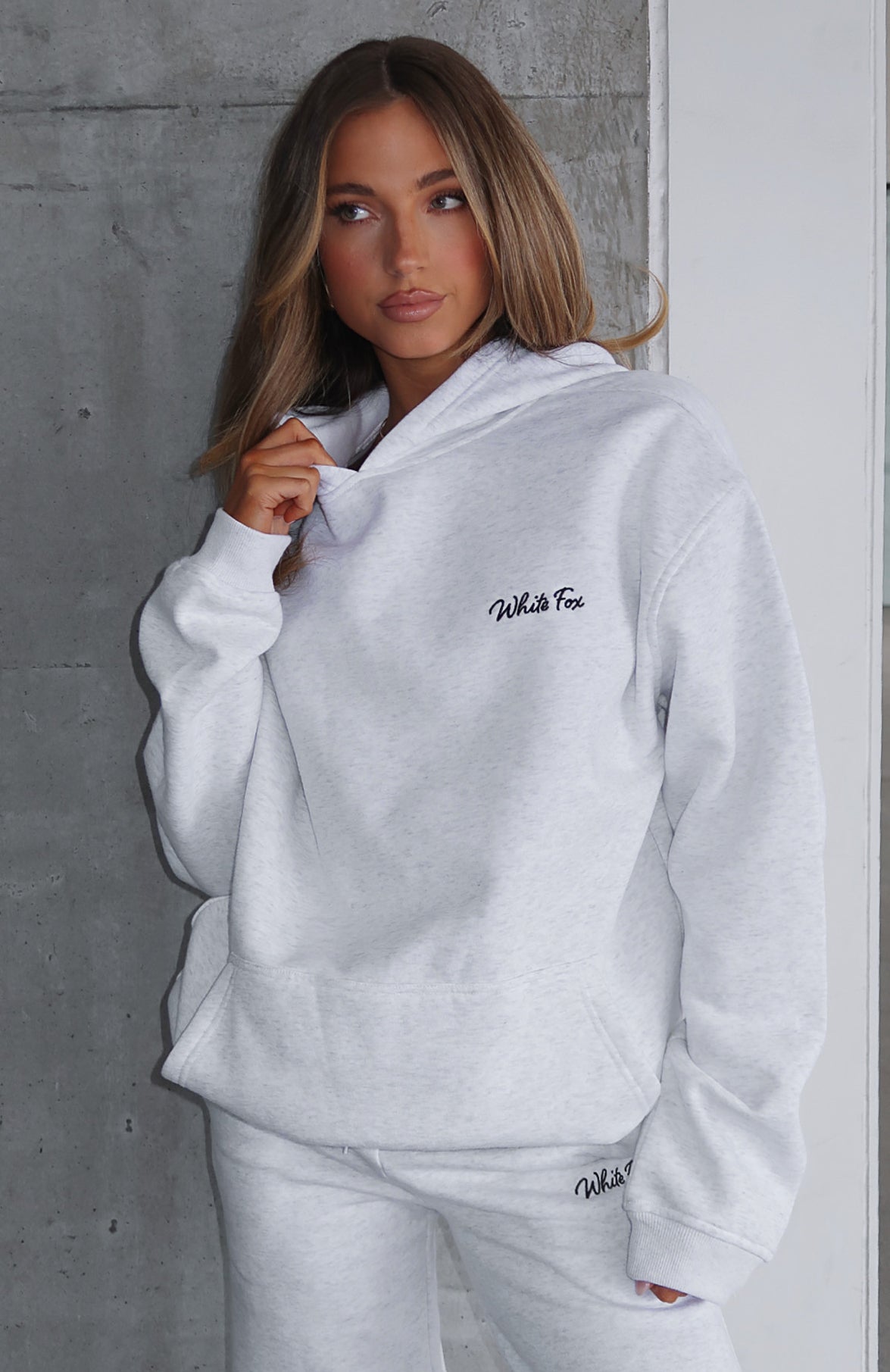 Match Words Oversized Grey Marle Hoodie
