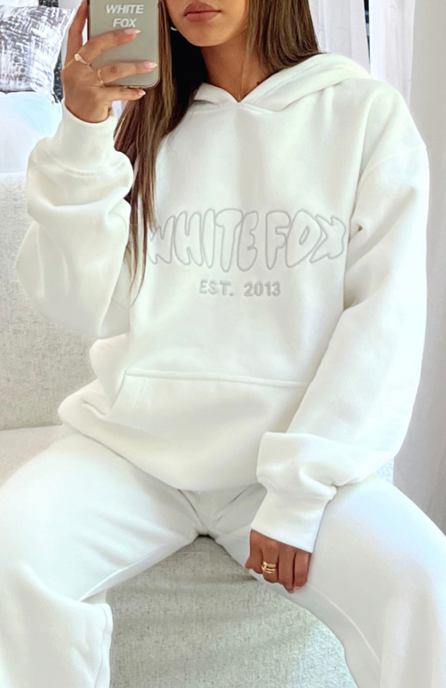 Missed Flights Oversized White Hoodie