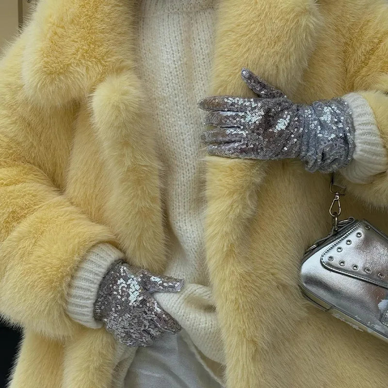 Mid-Length Faux Fur Soft Coat