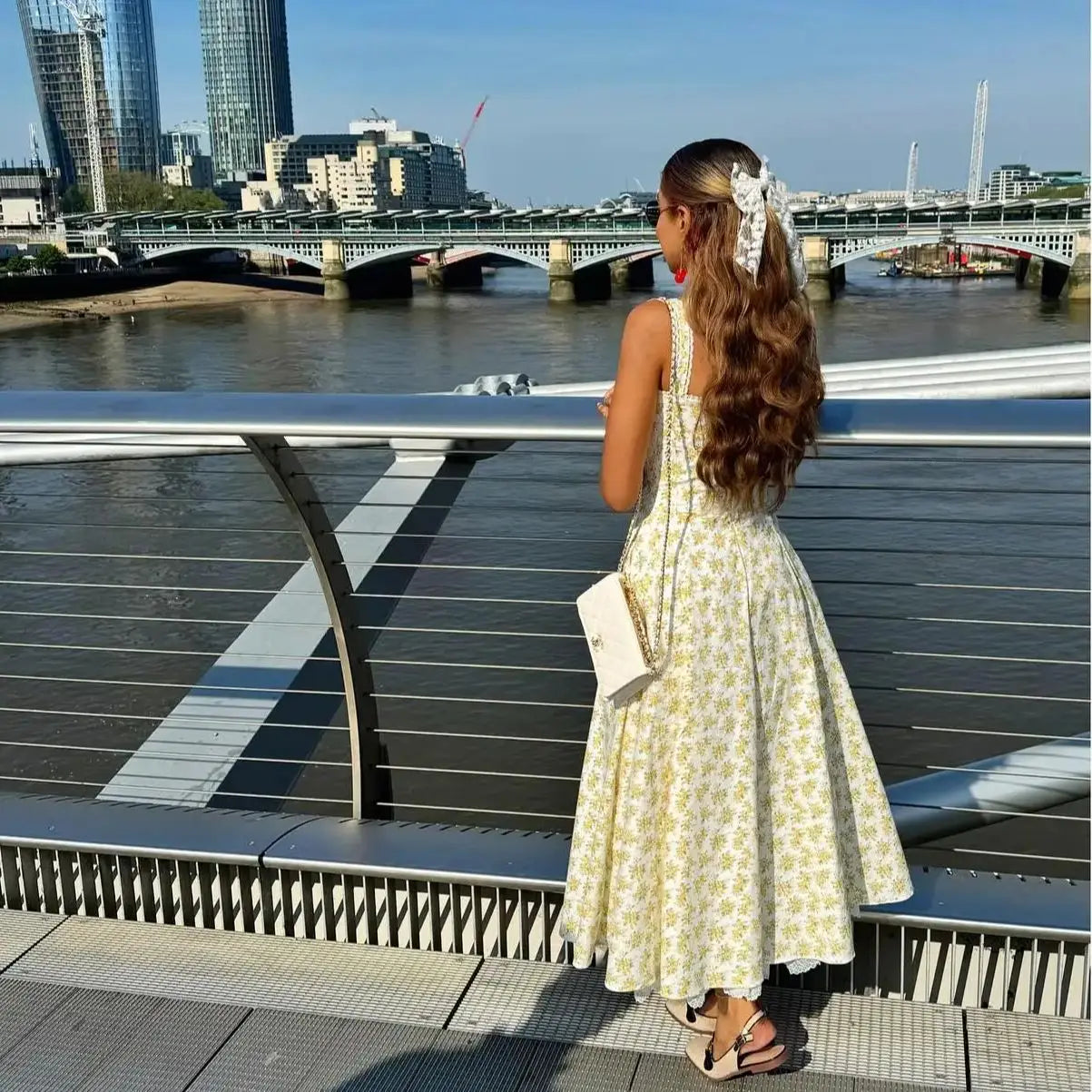 Graceful Printed Summer Midi Floral Dress