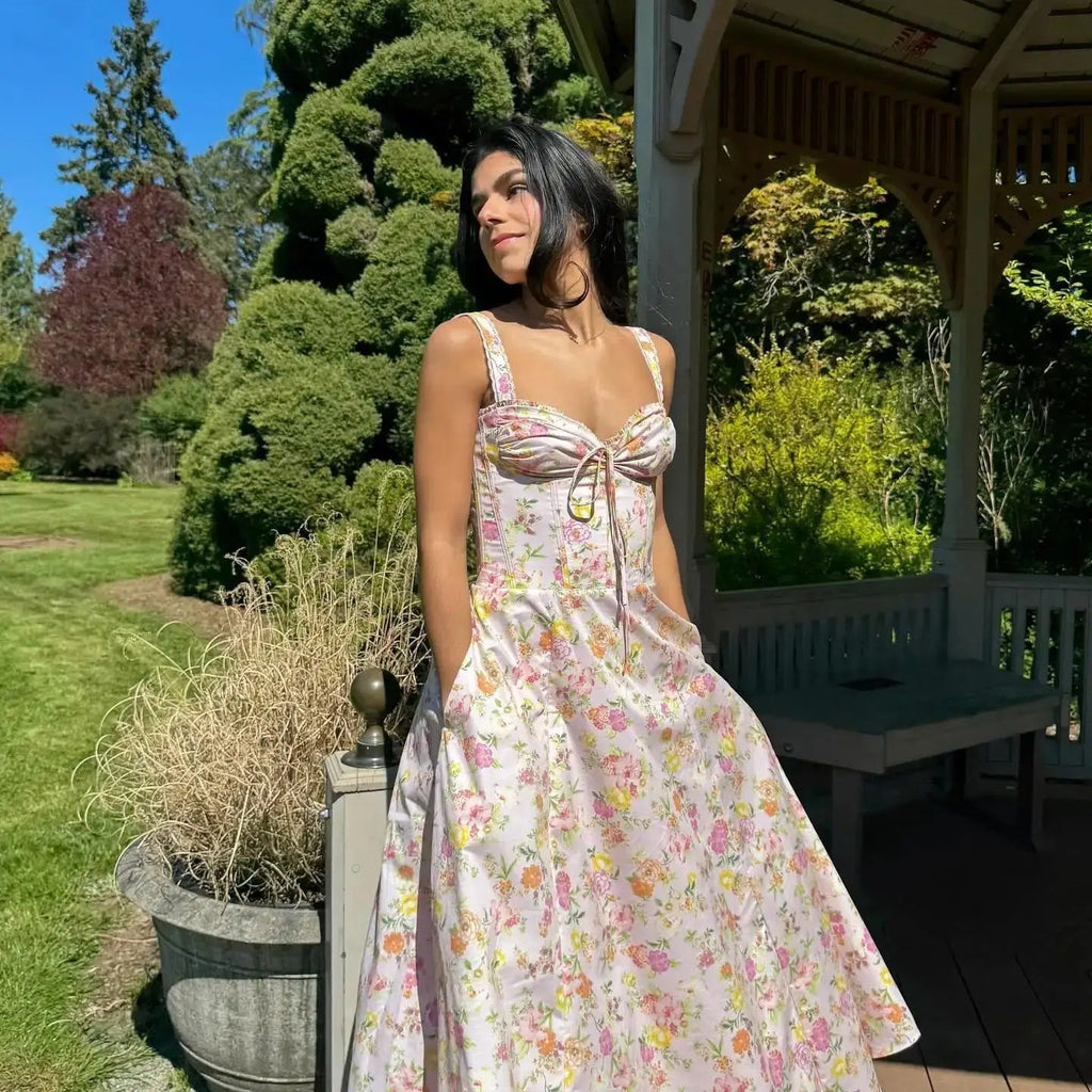 Graceful Printed Summer Midi Floral Dress
