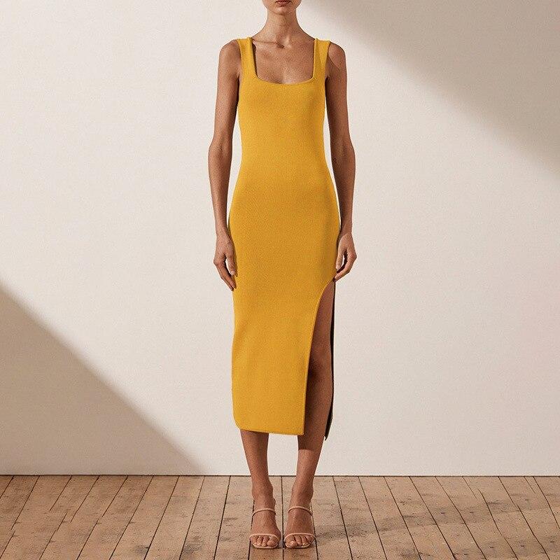 Sleeveless Backless Split Elegant Party Dress