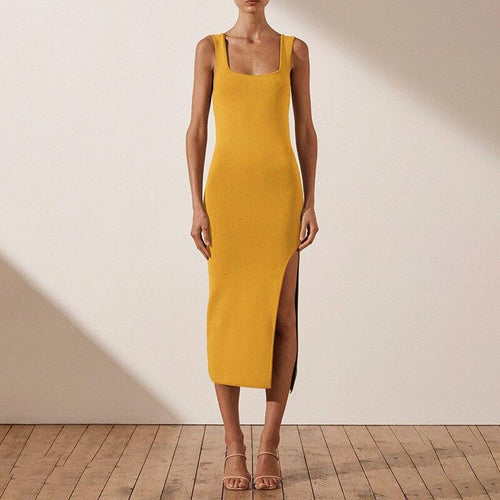 Sleeveless Backless Split Elegant Party Dress